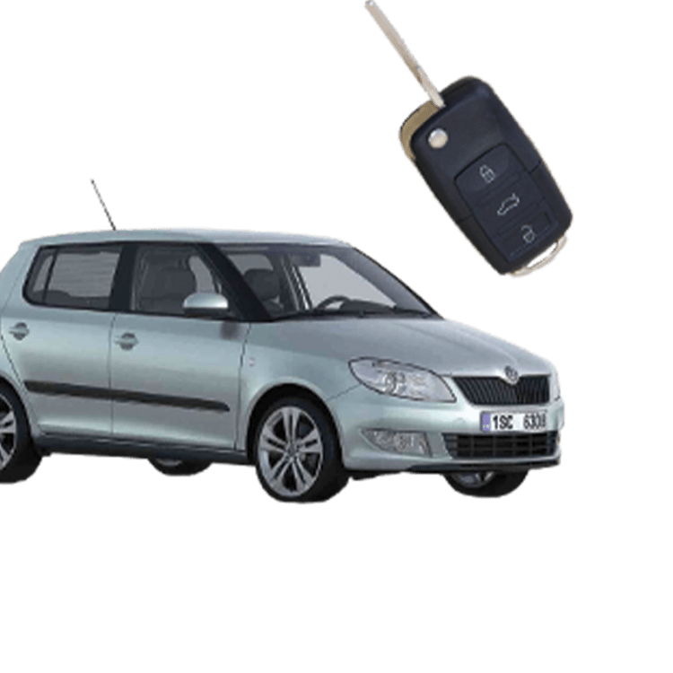 Skoda Fabia (3 Button Folding Key) from 2009 to 2014